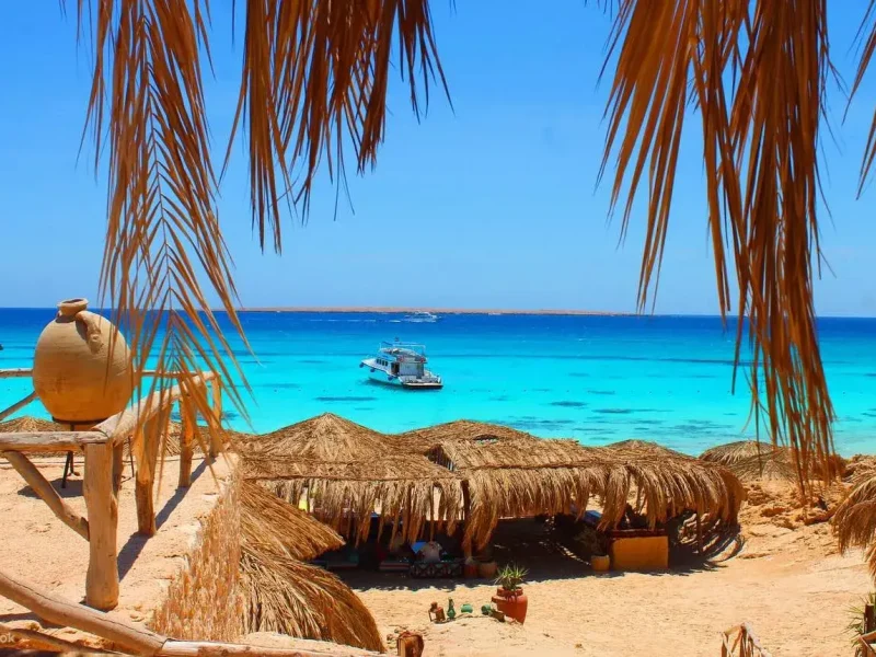Orange Bay Island Boat Trip with snorkeling and water sports in Egypt